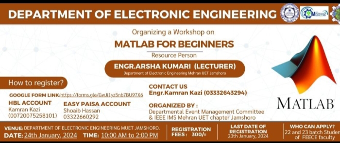 Workshop on MATLAB for Beginners